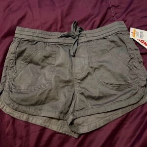 UNIONBAY Women's Juniors Gray Drawstring Athletic Shorts